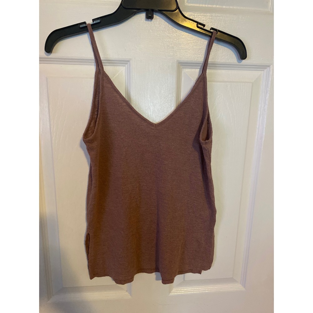 Mudd Womens XS Mauve Pink V-Neck Spaghetti Strap Camisole Tank Top Side Slit